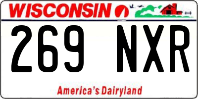 WI license plate 269NXR