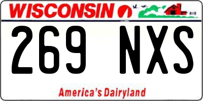 WI license plate 269NXS