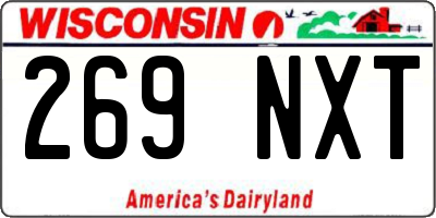 WI license plate 269NXT