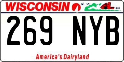 WI license plate 269NYB
