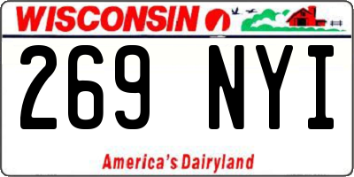 WI license plate 269NYI