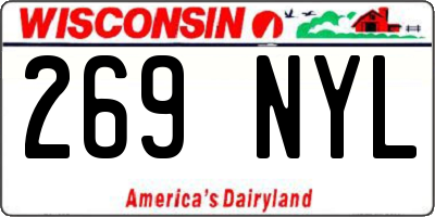 WI license plate 269NYL