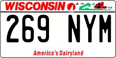WI license plate 269NYM