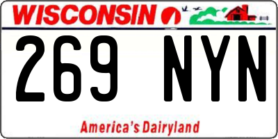 WI license plate 269NYN