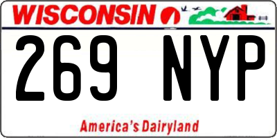 WI license plate 269NYP