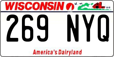 WI license plate 269NYQ