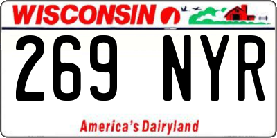 WI license plate 269NYR