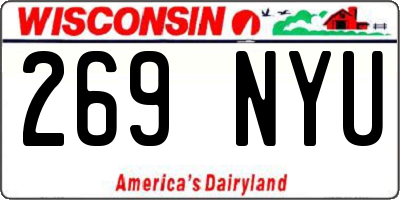 WI license plate 269NYU