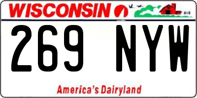 WI license plate 269NYW