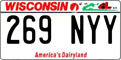 WI license plate 269NYY