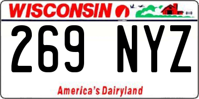 WI license plate 269NYZ