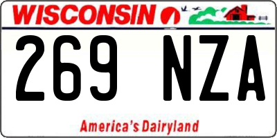 WI license plate 269NZA