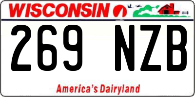 WI license plate 269NZB