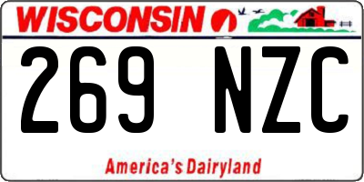 WI license plate 269NZC