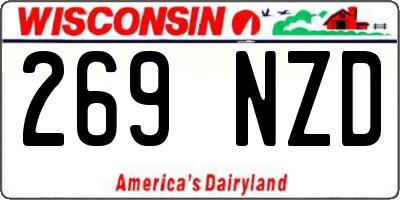 WI license plate 269NZD