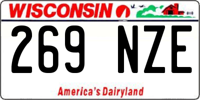 WI license plate 269NZE