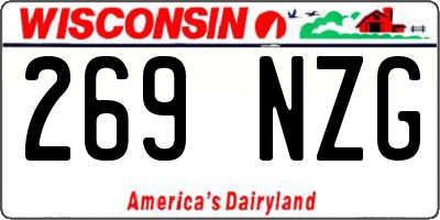 WI license plate 269NZG