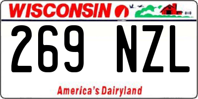 WI license plate 269NZL