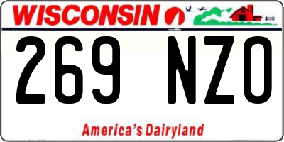WI license plate 269NZO