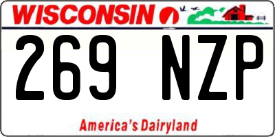 WI license plate 269NZP