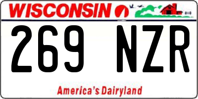 WI license plate 269NZR