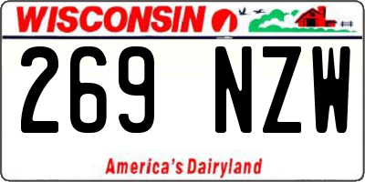 WI license plate 269NZW