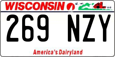 WI license plate 269NZY
