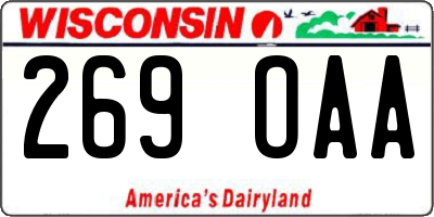 WI license plate 269OAA