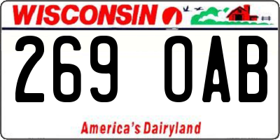 WI license plate 269OAB