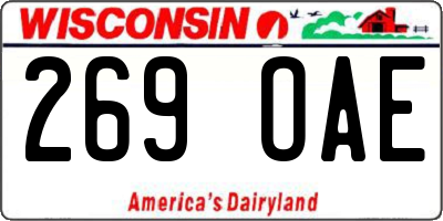 WI license plate 269OAE