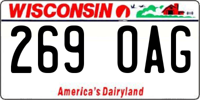 WI license plate 269OAG