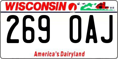 WI license plate 269OAJ