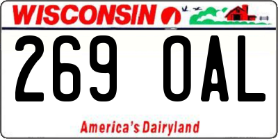 WI license plate 269OAL