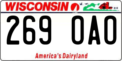 WI license plate 269OAO