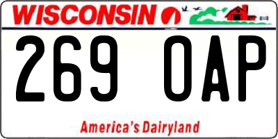 WI license plate 269OAP