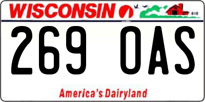 WI license plate 269OAS