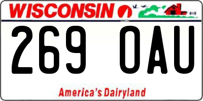 WI license plate 269OAU