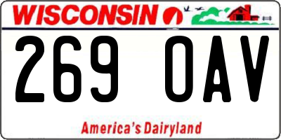 WI license plate 269OAV