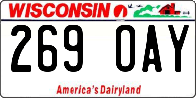 WI license plate 269OAY