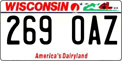 WI license plate 269OAZ