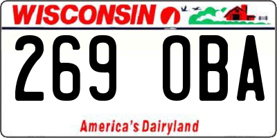 WI license plate 269OBA