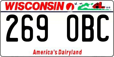 WI license plate 269OBC