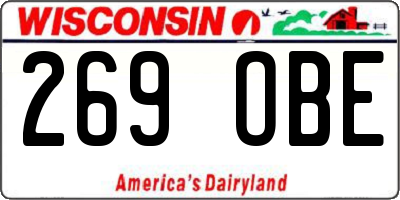 WI license plate 269OBE