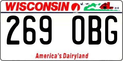 WI license plate 269OBG