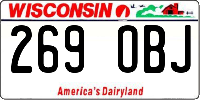 WI license plate 269OBJ