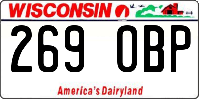 WI license plate 269OBP