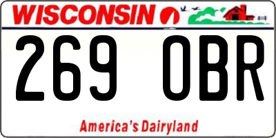 WI license plate 269OBR