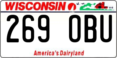 WI license plate 269OBU