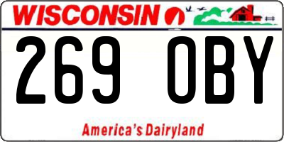 WI license plate 269OBY