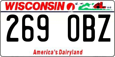 WI license plate 269OBZ
